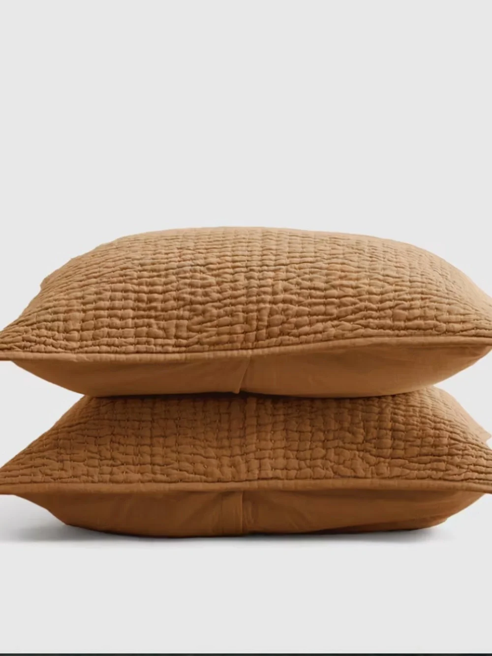 European Linen Cotton Stitch King Sham Set Terracotta